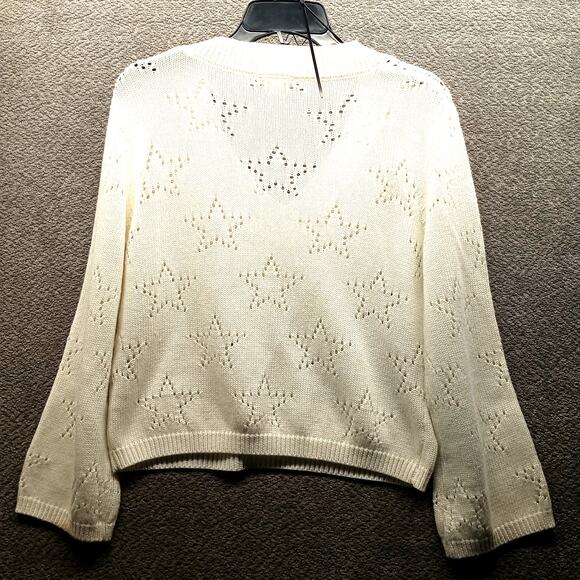 Hem & Thread Women’s Knit Sweater Small Cream Pullover Soft Textured Knit - Picture 2 of 7